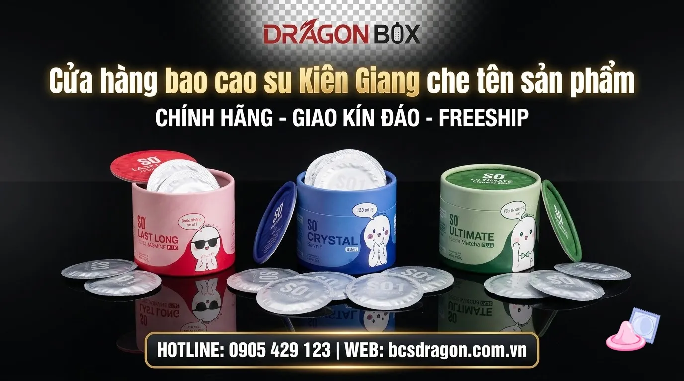 Cửa hàng bao cao su Kiên Giang che tên sản phẩm